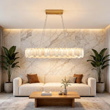 Spanish Alabaster Chandelier View 8 | Natural Spanish Alabaster Onyx Linear Chandelier | Modern Luxury Lighting | JINSHE | JINSHE