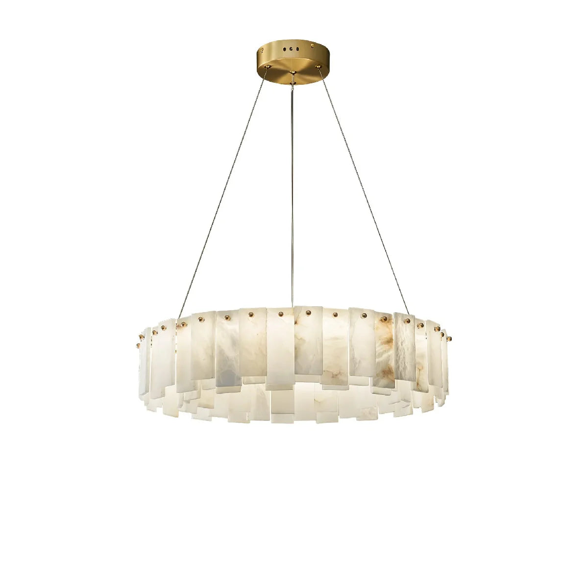 Spanish Alabaster Chandelier View 12 | Natural Spanish Alabaster Onyx Ring Chandelier | Modern Luxury Lighting | JINSHE | JINSHE