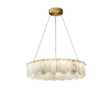 Spanish Alabaster Chandelier View 12 | Natural Spanish Alabaster Onyx Ring Chandelier | Modern Luxury Lighting | JINSHE | JINSHE