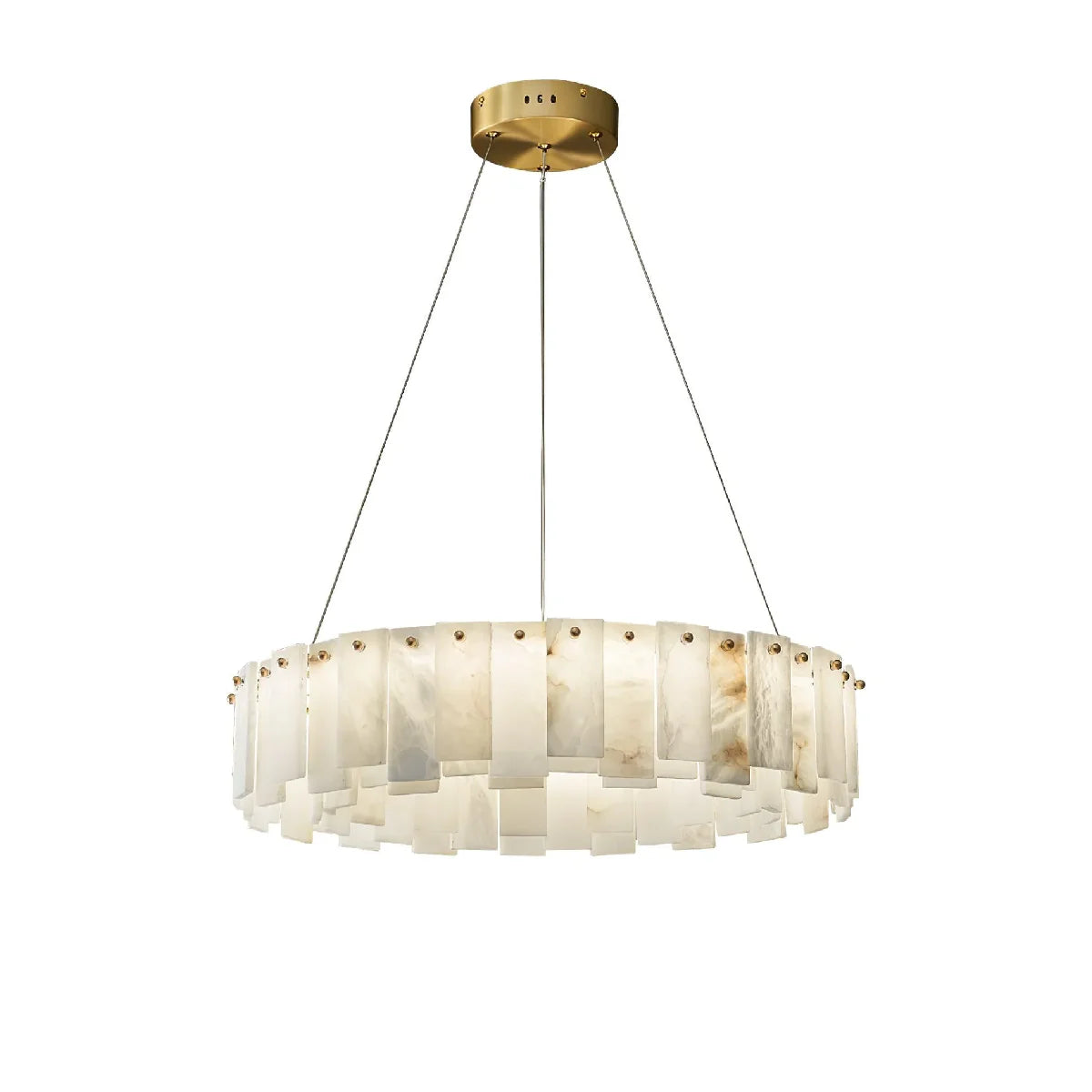 Spanish Alabaster Chandelier View 7 | Natural Spanish Alabaster Onyx Ring Chandelier | Modern Luxury Lighting | JINSHE | JINSHE