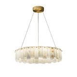 Spanish Alabaster Chandelier View 8 | Natural Spanish Alabaster Onyx Ring Chandelier | Modern Luxury Lighting | JINSHE | JINSHE