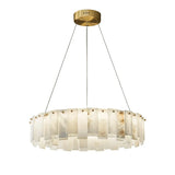 Spanish Alabaster Chandelier View 9 | Natural Spanish Alabaster Onyx Ring Chandelier | Modern Luxury Lighting | JINSHE | JINSHE