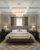 JINSHE Natural Spanish Alabaster Onyx Ring Double Chandelier | Modern Luxury Lighting Chandelier - product image