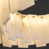 JINSHE Natural Spanish Alabaster Onyx Ring Double Chandelier | Modern Luxury Lighting Chandelier - product image