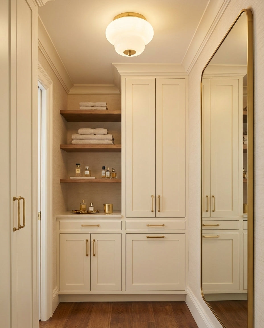 Opaque Curated Mouth-Blown Frosted Glass Flush M – architectural ceiling profile