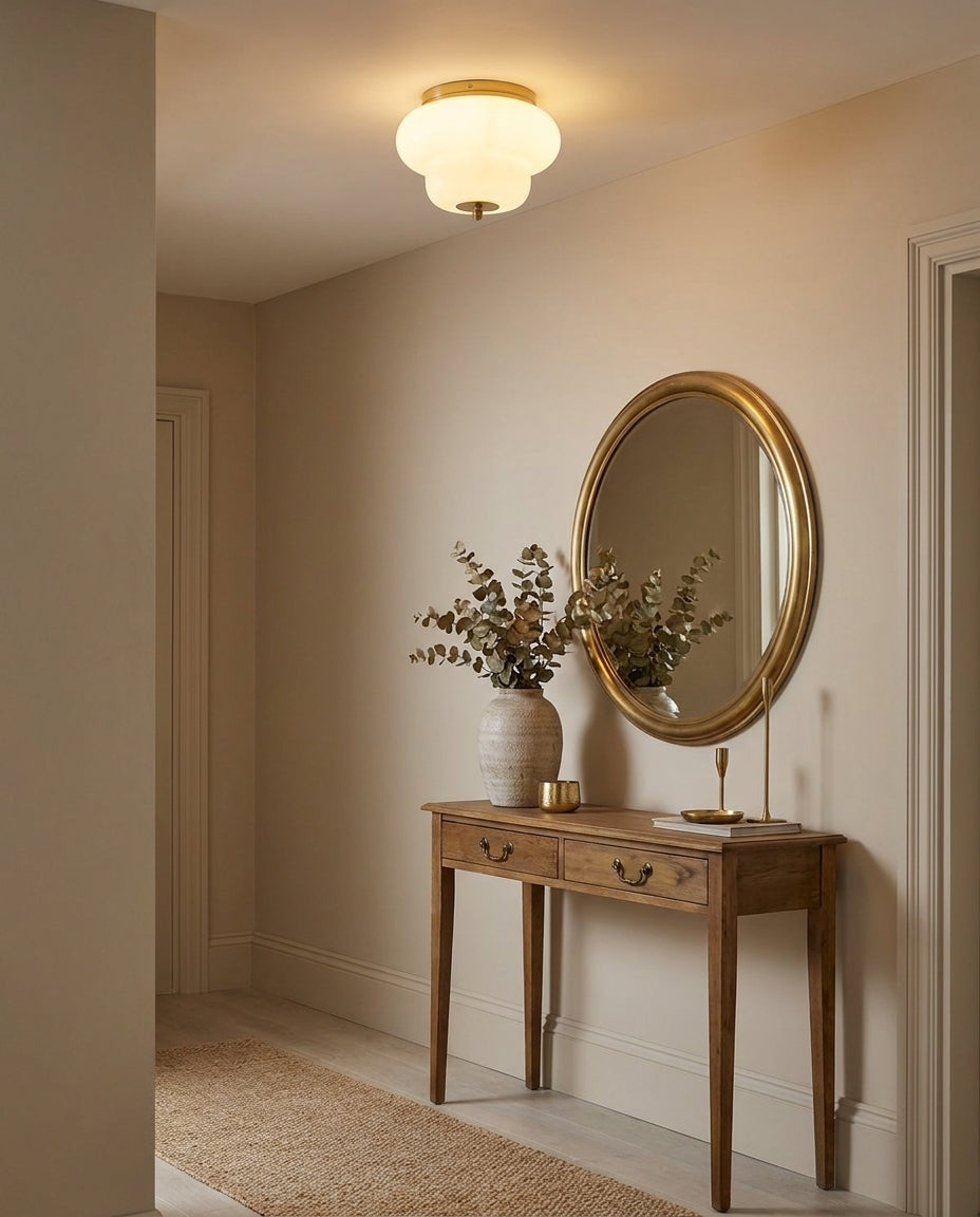 Opaque Curated Mouth-Blown Frosted Glass Flush M – handcrafted surface texture