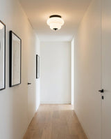Opaque Curated Mouth-Blown Frosted Glass Flush M – dimensional scale reference