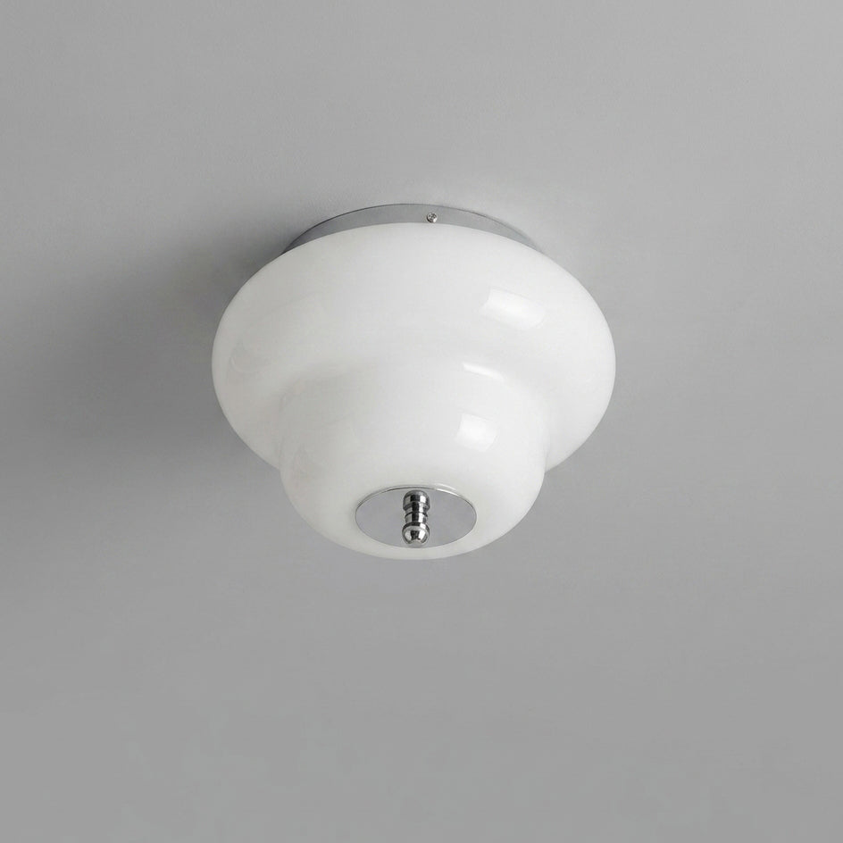 Opaque Curated Mouth-Blown Frosted Glass Flush M – Dia 28cm x H 21cm  ∅ 11 x H 8.2 finish configuration #1 #2 #3
