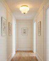 Opaque Curated Mouth-Blown Frosted Glass Flush M – unlit natural material contrast