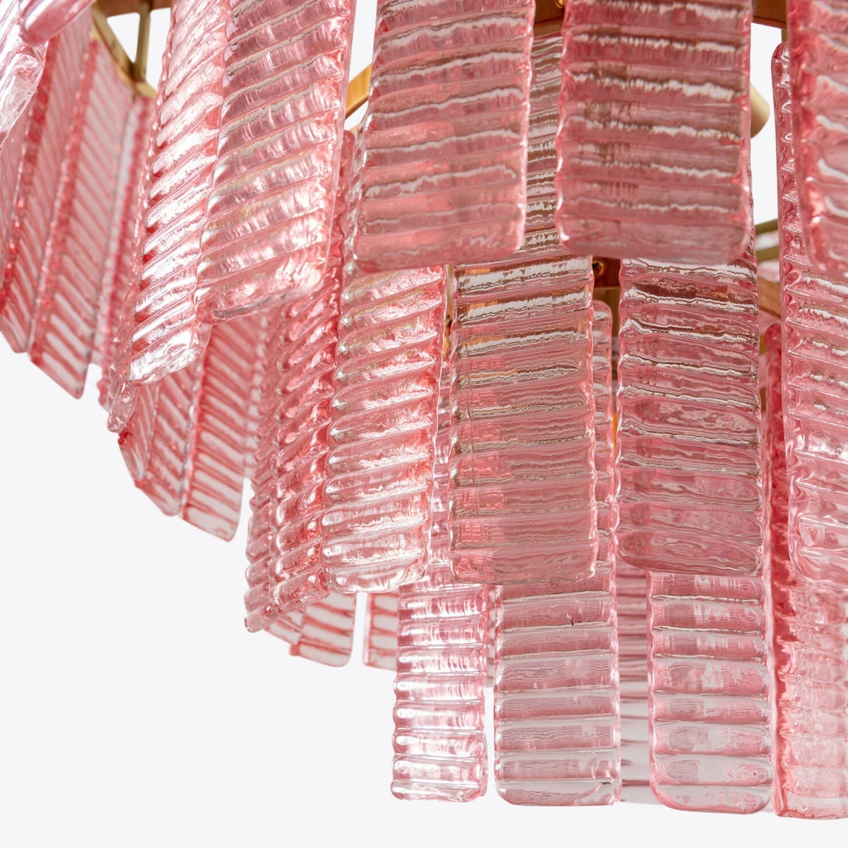 Opalora Pink Glass Curated Mouth-Blown Frosted G – side angled contour profile