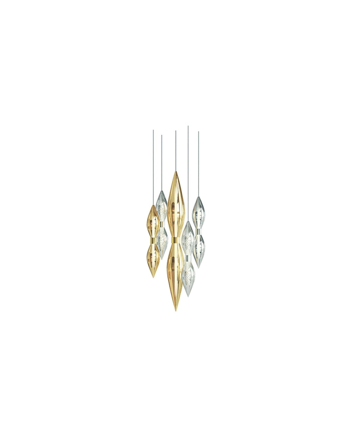 Opera Curated Mouth-Blown Frosted Glass Chandeli – ∅ 7.9 x H 59.1 finish configuration