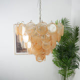 Orange Glass Disc Chandelier – Ambient Illumination in Luxury Interior Setting View 7