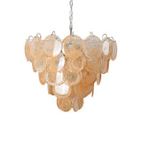 Orange Glass Disc Chandelier – Ambient Illumination in Luxury Interior Setting View 16