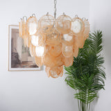 Orange Glass Disc Chandelier – Ambient Illumination in Luxury Interior Setting View 8