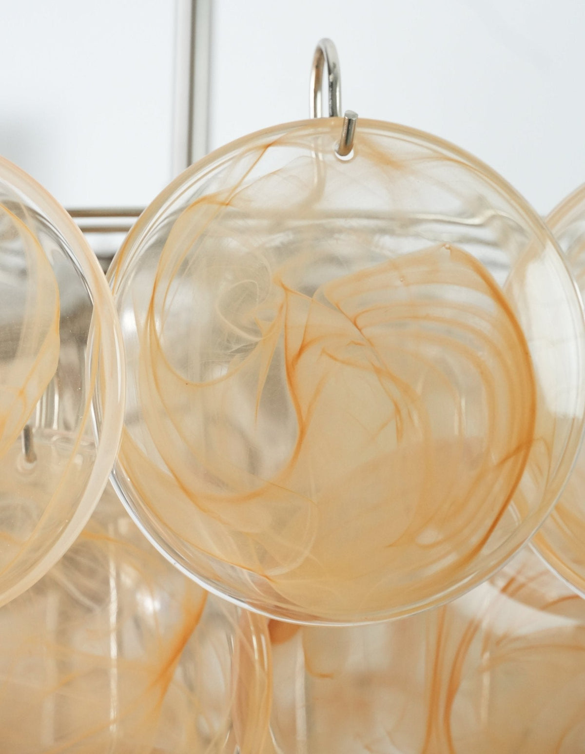 Orange Glass Disc Chandelier – Ambient Illumination in Luxury Interior Setting View 9