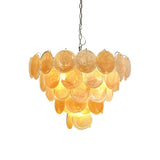 Orange Glass Disc Chandelier – Ambient Illumination in Luxury Interior Setting View 4
