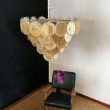 Orange Glass Disc Chandelier – Ambient Illumination in Luxury Interior Setting View 12