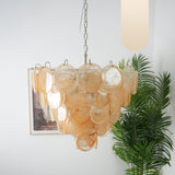 Orange Glass Disc Chandelier – Ambient Illumination in Luxury Interior Setting View 13