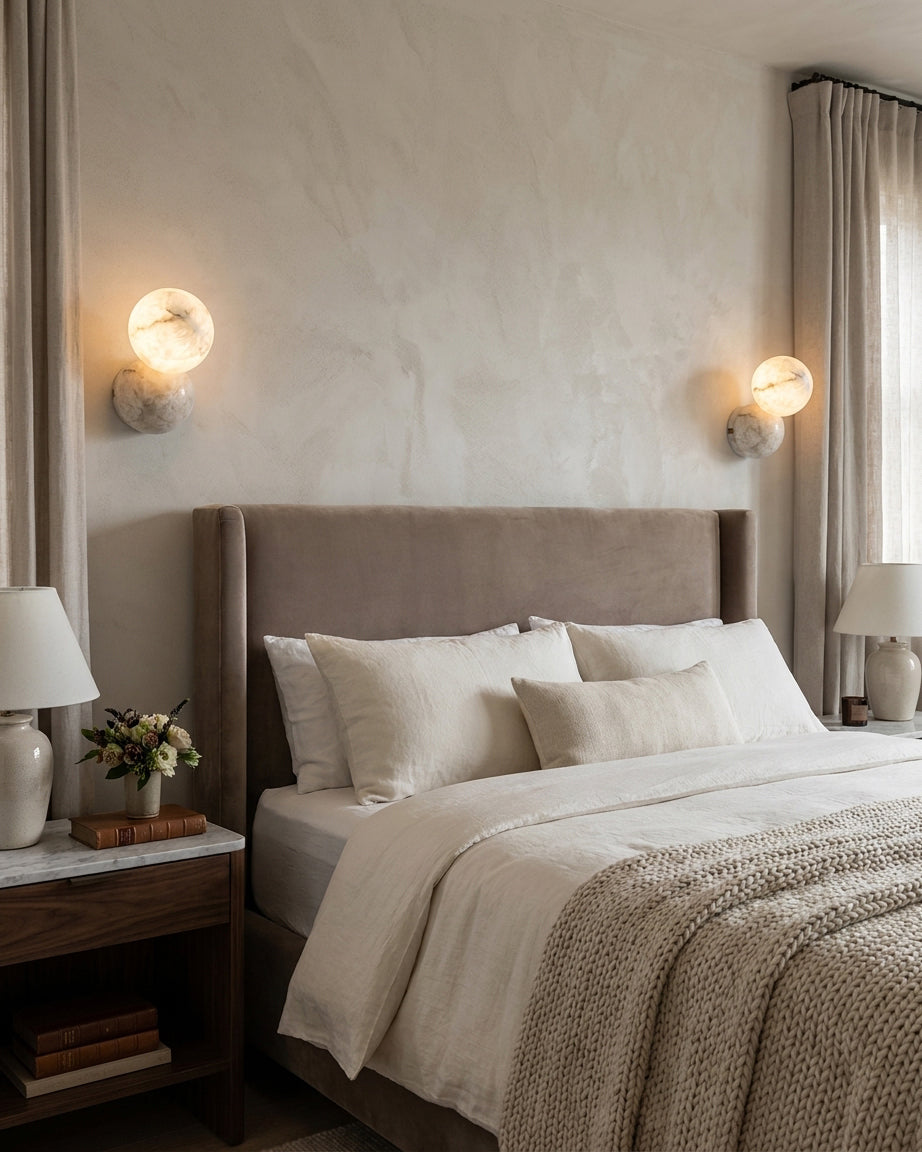 Orb Alabaster Curated Alabaster Wall Sconce – architectural ceiling profile