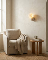Orb Alabaster Curated Alabaster Wall Sconce – dimensional scale reference
