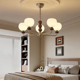 Orb Walnut Chandelier – Handcrafted Material Texture and Detail View