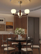Orb Walnut Chandelier – Ambient Illumination in Luxury Interior Setting View 7