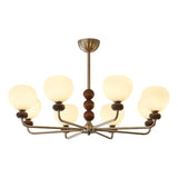 Orb Walnut Chandelier – Ambient Illumination in Luxury Interior Setting View 12