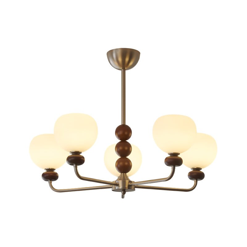 Orb Walnut Chandelier – Ambient Illumination in Luxury Interior Setting View 11