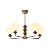 Orb Walnut Chandelier – Ambient Illumination in Luxury Interior Setting View 11