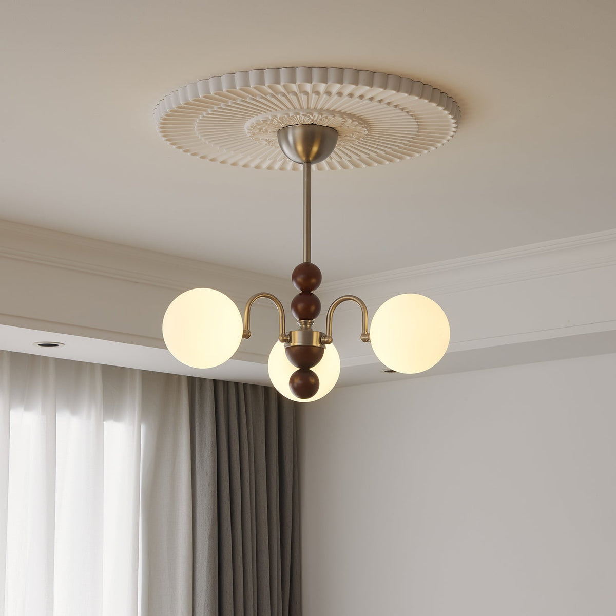 Orbital Curve Chandelier – Ambient Illumination in Luxury Interior Setting View 4