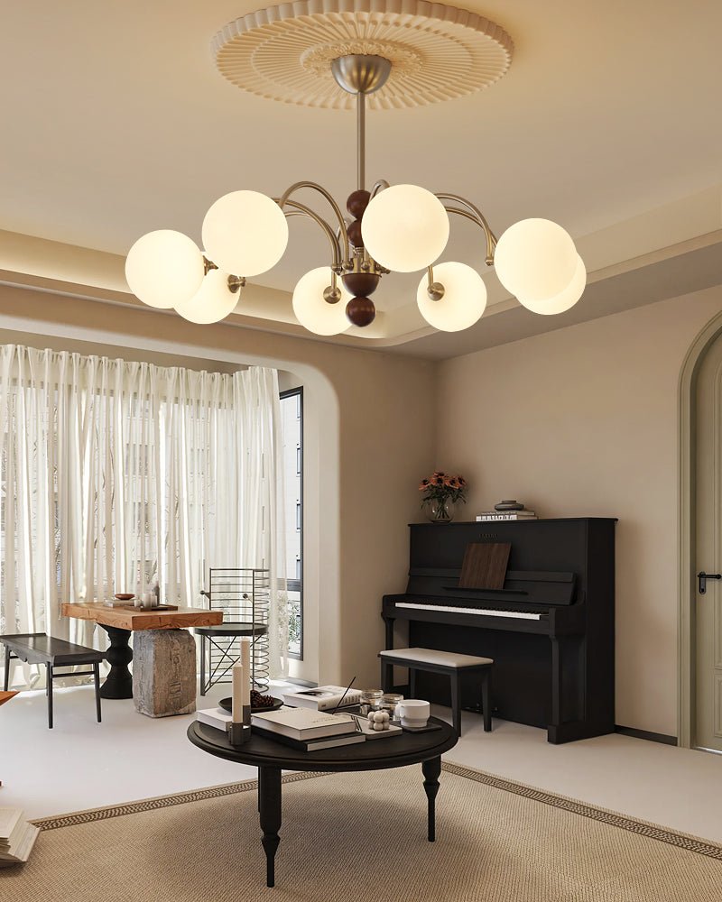 Orbital Curve Chandelier – Ambient Illumination in Luxury Interior Setting View 9