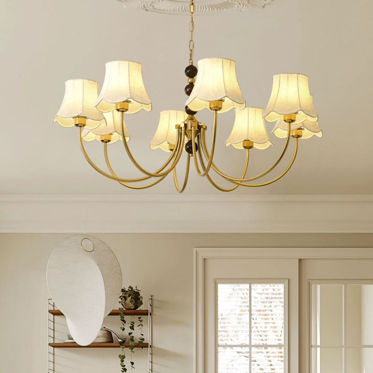 Orchid Fabric Chandelier – Ambient Illumination in Luxury Interior Setting View 5