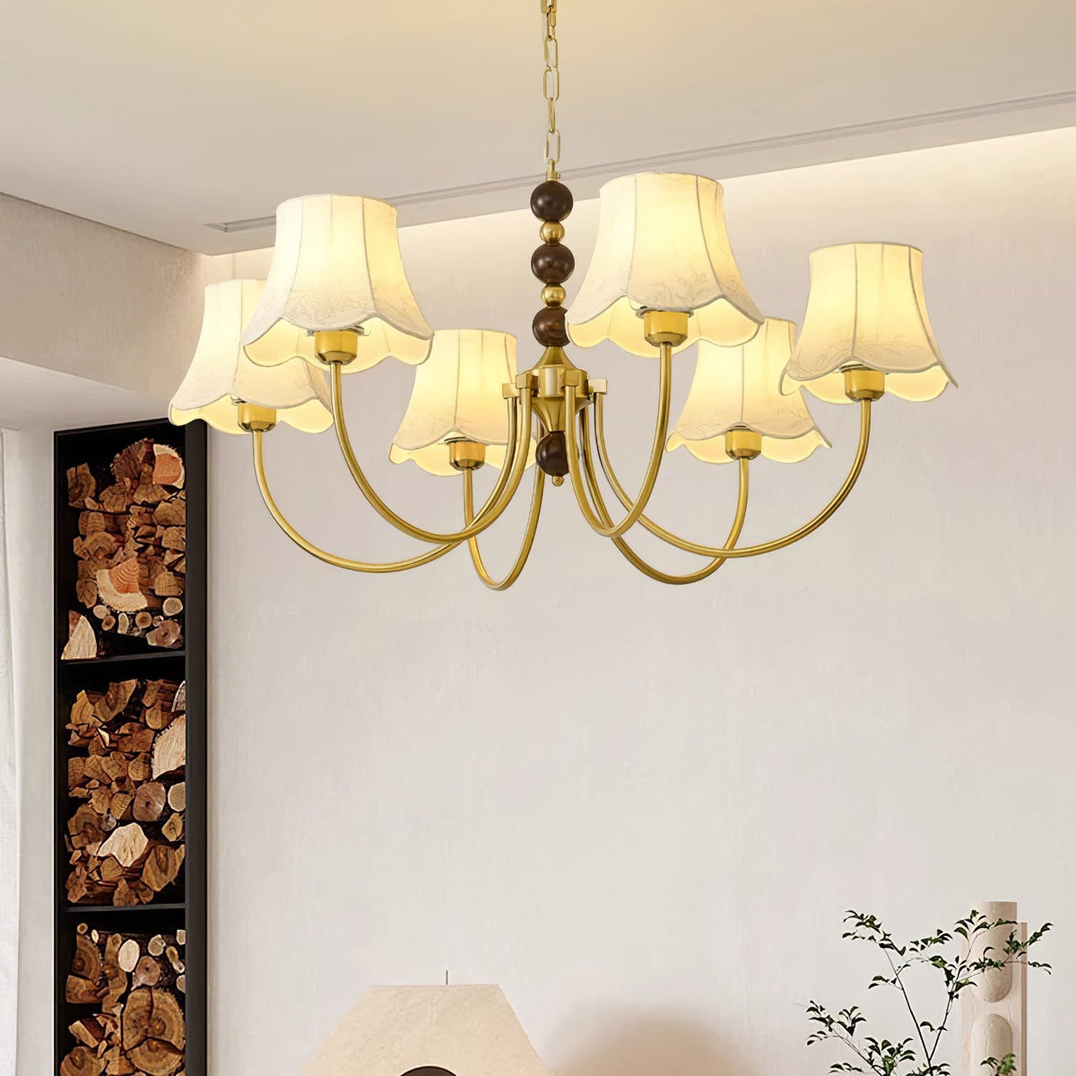Orchid Fabric Chandelier – Ambient Illumination in Luxury Interior Setting View 4