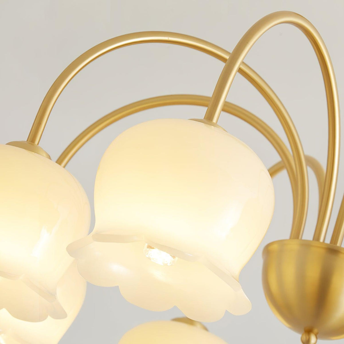 Orchids Brass Chandelier – Ambient Illumination in Luxury Interior Setting View 14