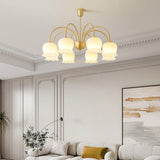 Orchids Brass Chandelier – Ambient Illumination in Luxury Interior Setting View 7