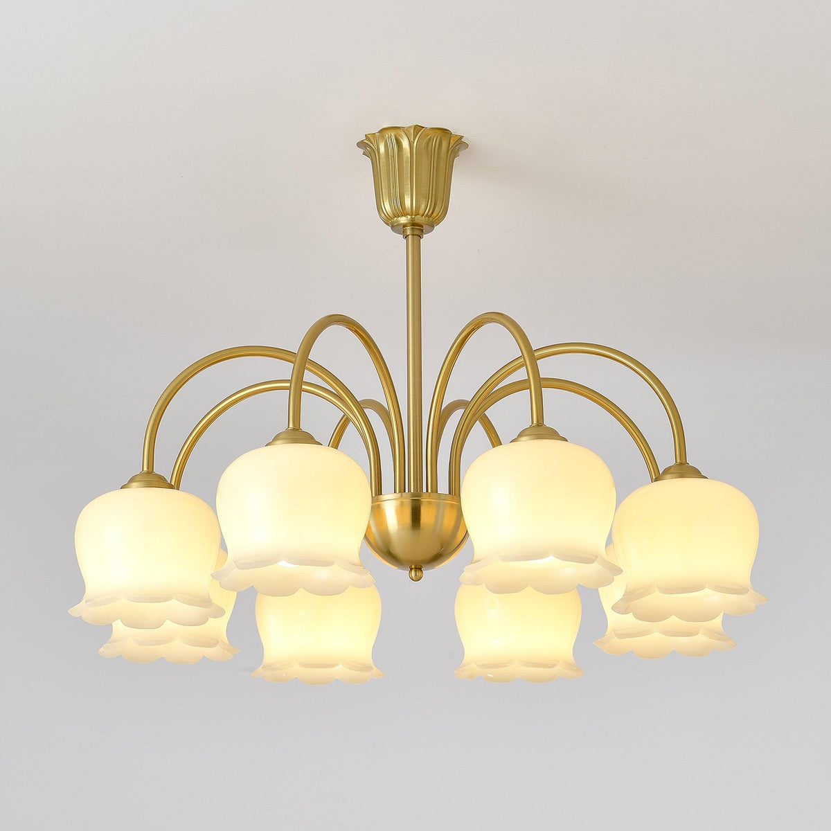 Orchids Brass Chandelier – Ambient Illumination in Luxury Interior Setting View 19