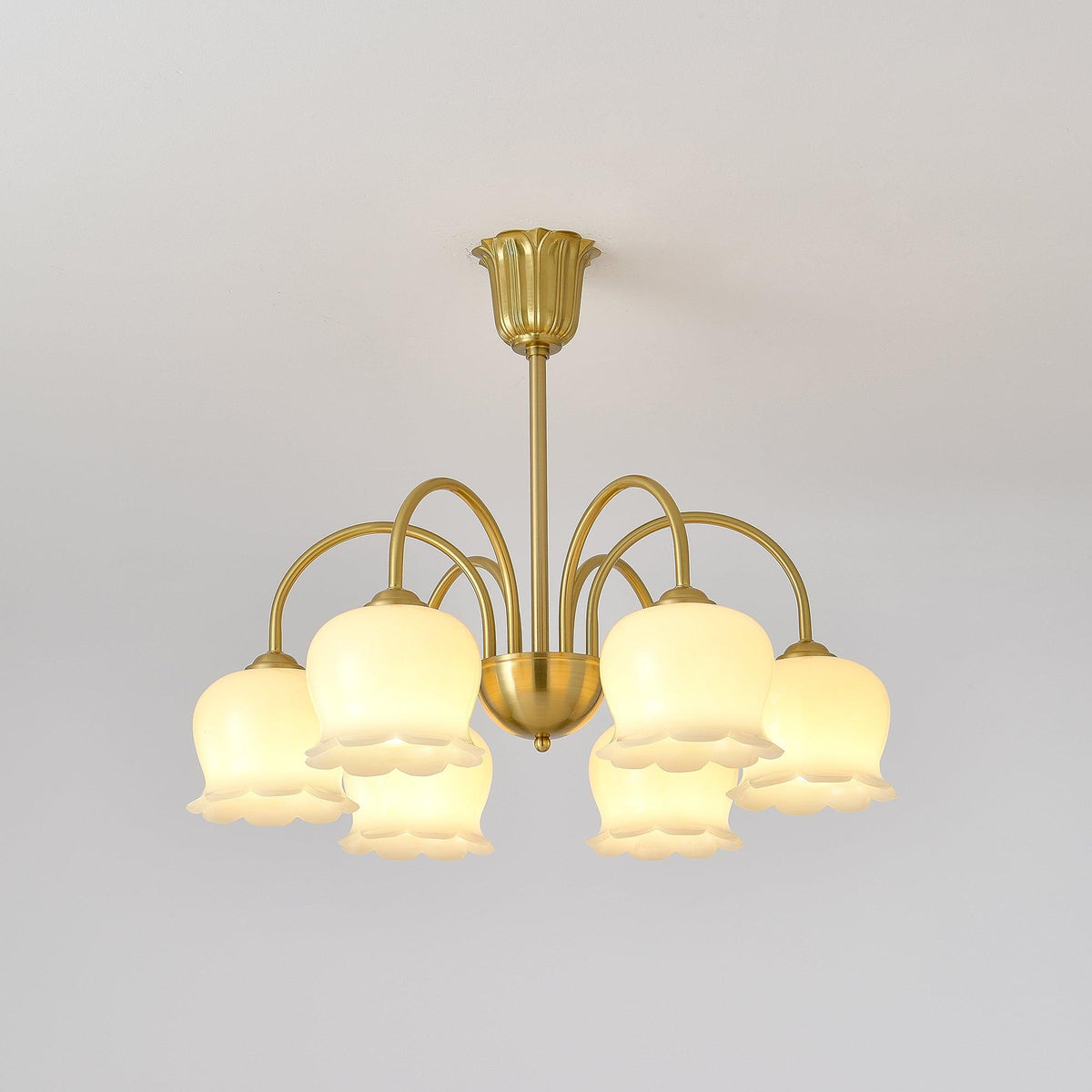 Orchids Brass Chandelier – Ambient Illumination in Luxury Interior Setting View 18