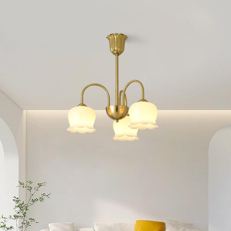 Orchids Brass Chandelier – Ambient Illumination in Luxury Interior Setting View 8