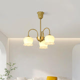 Orchids Brass Chandelier – Ambient Illumination in Luxury Interior Setting View 8