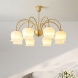 Orchids Brass Chandelier – Ambient Illumination in Luxury Interior Setting View 6