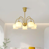 Orchids Brass Chandelier – Ambient Illumination in Luxury Interior Setting View 3