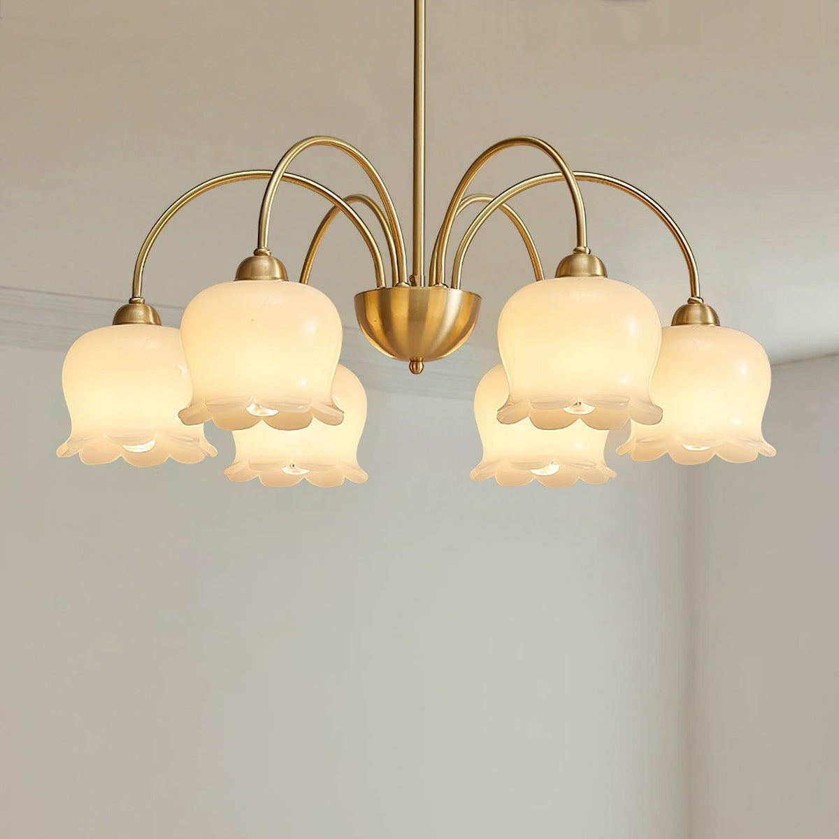 Orchids Brass Chandelier – Ambient Illumination in Luxury Interior Setting View 15