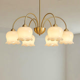 Orchids Brass Chandelier – Ambient Illumination in Luxury Interior Setting View 15