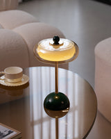 Ormino Disc Curated Mouth-Blown Frosted Glass Ta – spatial dining room perspective