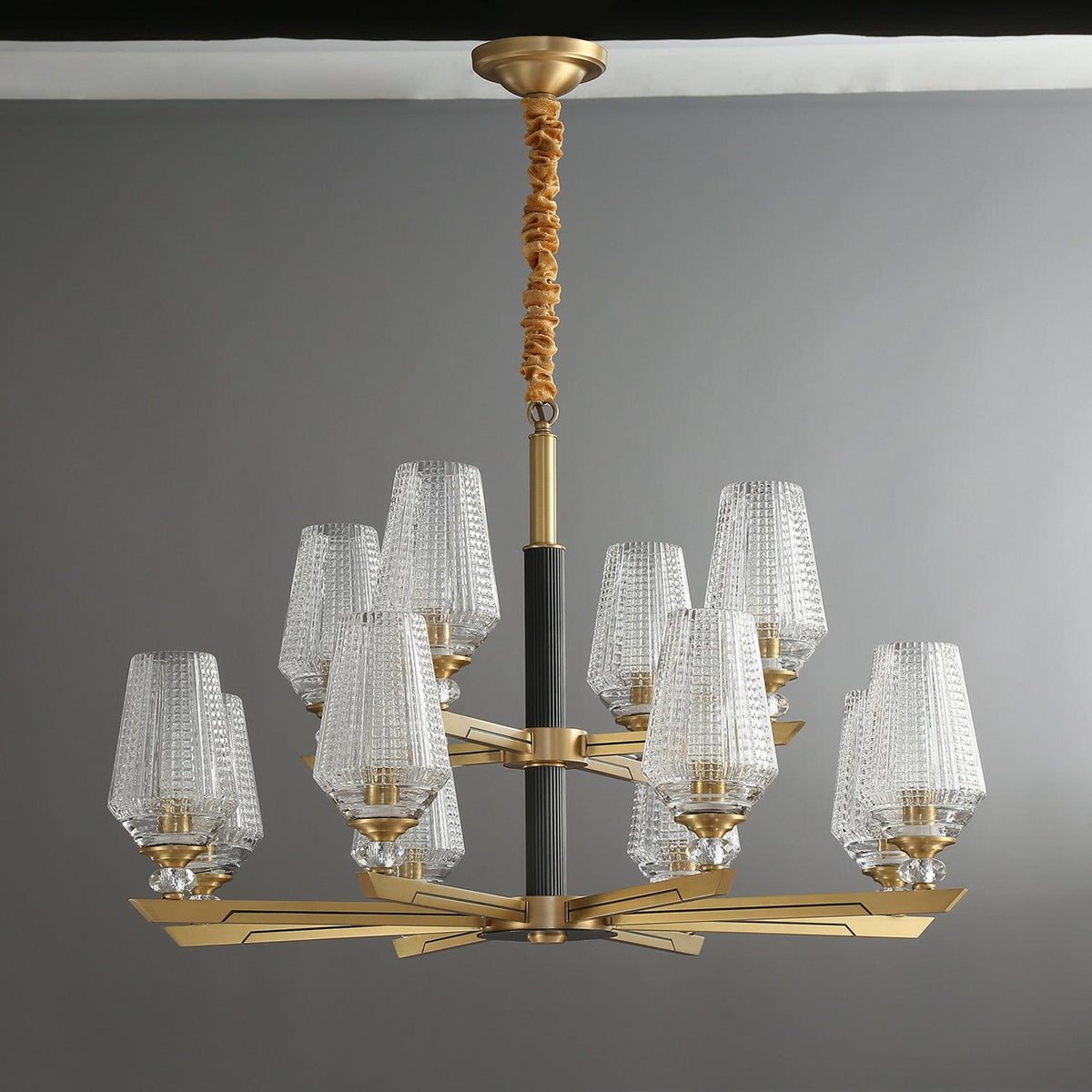 Orrefors Brass Curated Mouth-Blown Frosted Glass – dimensional scale reference
