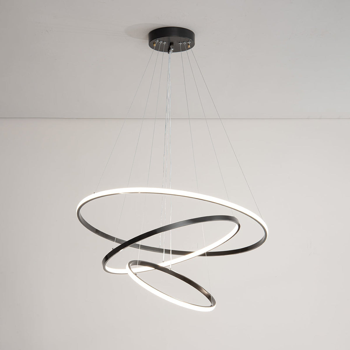 Orrery Rings Curated Solid Brass Chandelier – handcrafted surface texture #1