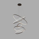 Orrery Rings Curated Solid Brass Chandelier – full fixture elevation view #1