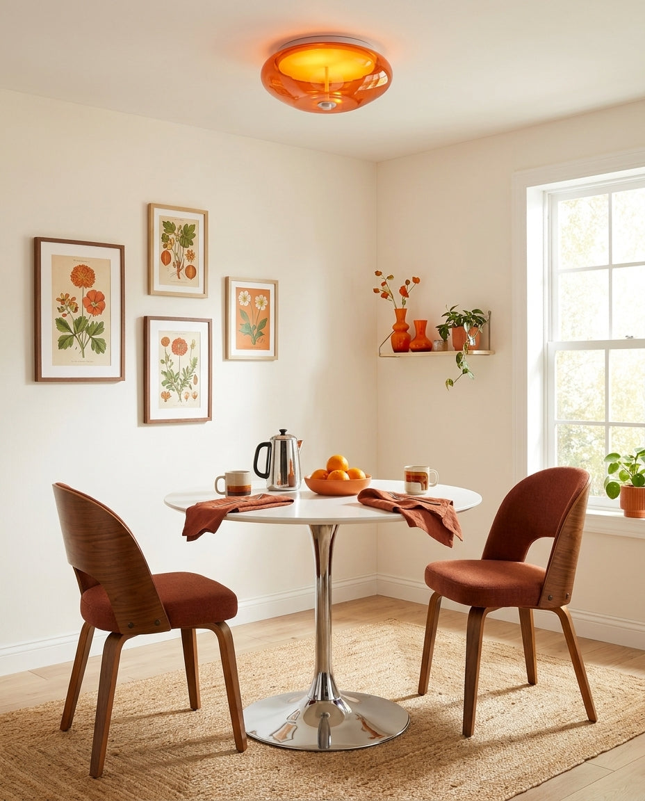 Orvella Curated Amber Art Glass Flush Mount Ceil