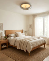 Amber Art Glass craftsmanship detail on Orvella Curated Amber Art Glass Flush Mount Ceil