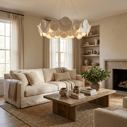 Orvella Plaster Disc Chandelier